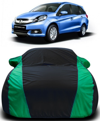 Gavya Car Cover For Honda Mobilio (With Mirror Pockets)(Black, Green)