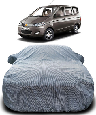 Elegance Car Cover For Chevrolet Enjoy (With Mirror Pockets)(Black, White)