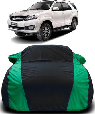 MoTRoX Car Cover For Toyota Fortuner Old (With Mirror Pockets)(Black, Green)
