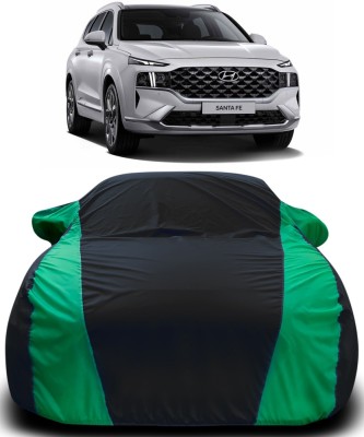 Gavya Car Cover For Hyundai Santa Fe Facelift (With Mirror Pockets)(Black, Green)