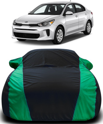 MoTRoX Car Cover For Kia Rio (With Mirror Pockets)(Black, Green)