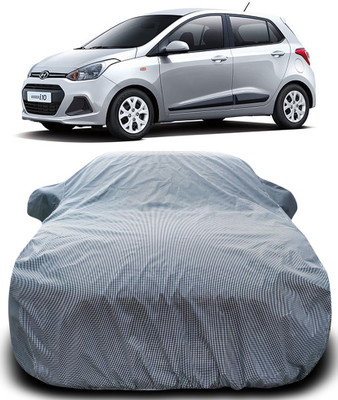 MoTRoX Car Cover For Hyundai i10 (With Mirror Pockets)(Black, White)