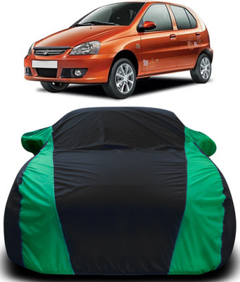 APNEK Car Cover For Tata Indica (With Mirror Pockets)(Black, Green)