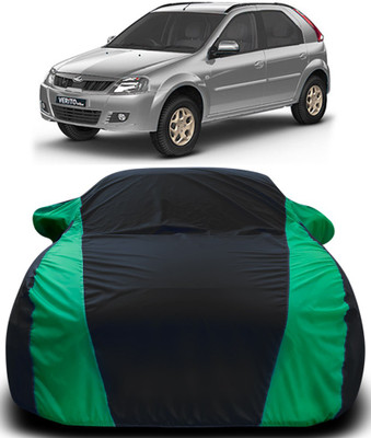 APNEK Car Cover For Mahindra Verito Vibe (With Mirror Pockets)(Black, Green)