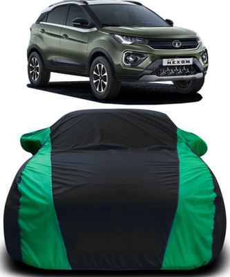 APNEK Car Cover For Tata Nexon Facelift (With Mirror Pockets)(Black, Green)