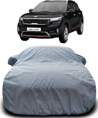 MoTRoX Car Cover For Kia SELTOS (With Mirror Pockets)(Black, White)