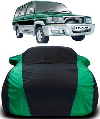 APNEK Car Cover For Toyota Qualis (With Mirror Pockets)(Black, Green)