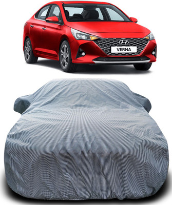 APNEK Car Cover For Hyundai Verna Facelift (With Mirror Pockets)(Black, White)
