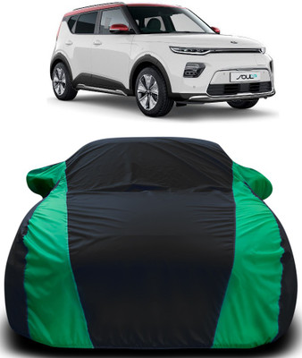 MoTRoX Car Cover For Kia Soul EV (With Mirror Pockets)(Black, Green)
