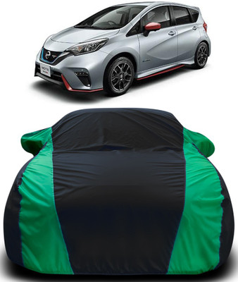 Gavya Car Cover For Nissan NOTE (With Mirror Pockets)(Black, Green)