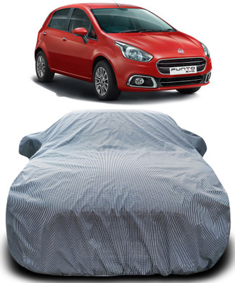 MoTRoX Car Cover For Fiat Punto Evo (With Mirror Pockets)(Black, White)