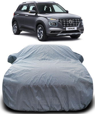 MoTRoX Car Cover For Hyundai Venue (With Mirror Pockets)(Black, White)