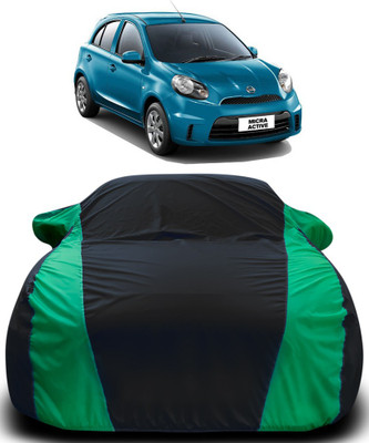 ProRox Car Cover For Nissan Micra Active (With Mirror Pockets)(Black, Green)