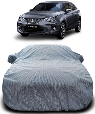 NUMBOR ONE Car Cover For Maruti Suzuki Baleno (With Mirror Pockets)(Black, White)