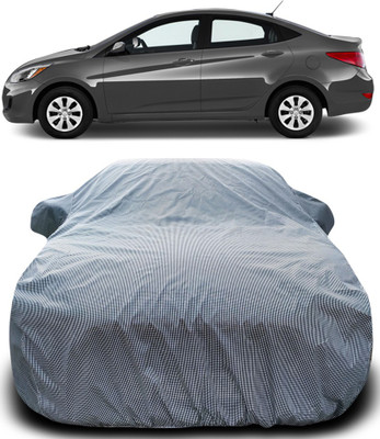 MoTRoX Car Cover For Hyundai Accent (With Mirror Pockets)(Black, White)