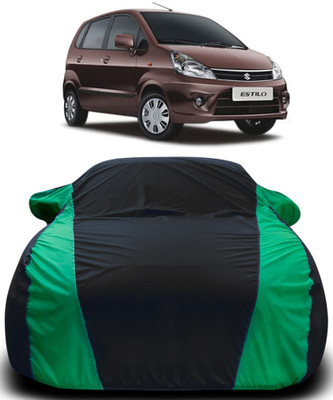 MoTRoX Car Cover For Maruti Suzuki Zen Estilo (With Mirror Pockets)(Black, Green)