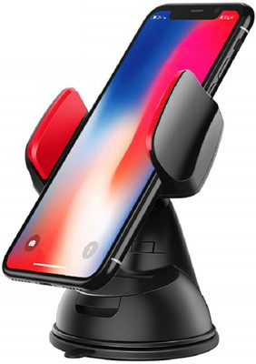 Wonder World Car Mobile Holder for Dashboard, Windshield, Clip(Red, Black)
