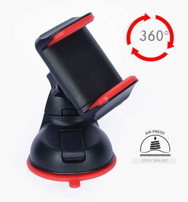 Wifton Car Mobile Holder for Dashboard, Windshield, Clip(Red, Black)