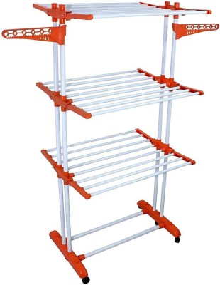 Branco Steel, Plastic Floor Cloth Dryer Stand Heavy Cloth Dryer Stand - Prince Jumbo-BRC-786(3 Tier)