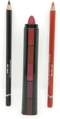 SKYBOAT 5 IN MULTICOLORED LIPSTICK , LIP AND EYE LINER PENCIL(3 Items in the set)