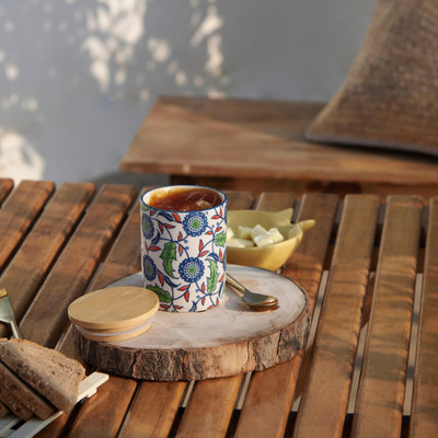 chumbak Ceramic Utility Container  - 300 ml(Multicolor)