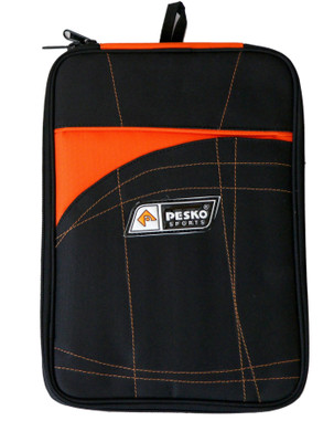 Pesko Table Tennis Bat Cover With Full Padding (Pack Of 1) Bat Cover L(Black, Orange)