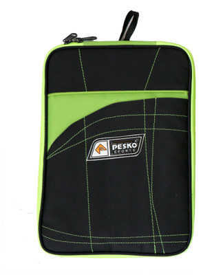 Pesko Table Tennis Bat Cover With Full Padding (Pack Of 1) Bat Cover L(Black, Green)