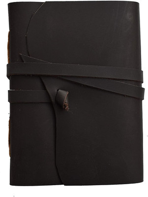 DI-KRAFT Bound Black Writing Notebook Diary Book of Shadows Blank Notebook Unlined Travel Sketchbook Office Poetry notebooks A5 Diary unruled 100 Pages(Brown)