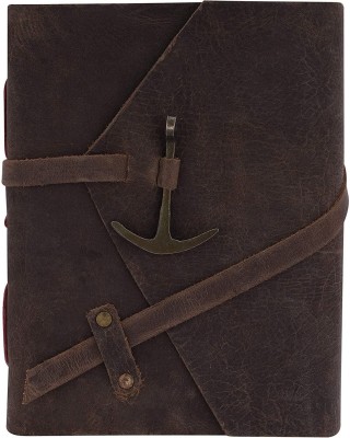 DI-KRAFT Antique Leather Journal Writing Notebook-Handmade Leather Binding Notepad, Unisex, 200 Pages (5.5 x 7.5 Inches) A5 Diary unruled 200 Pages(Brown)