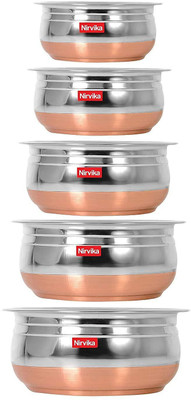 Nirvika 2 Way Non-Stick Coated Pure Aluminium Oil Free Kitchenware Utensils Set Induction Bottom Non-Stick Coated Cookware Set(Aluminium, 5 - Piece)