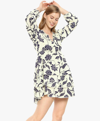 CAMPUS SUTRA Women Fit and Flare White Mini/Short Dress