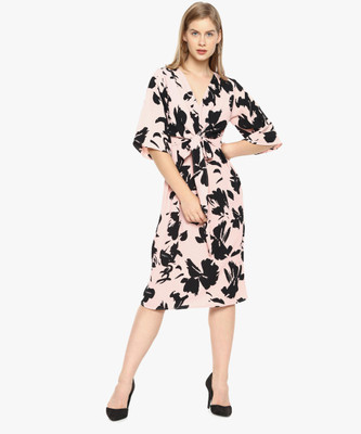 CAMPUS SUTRA Women A-line Black Midi/Calf Length Dress
