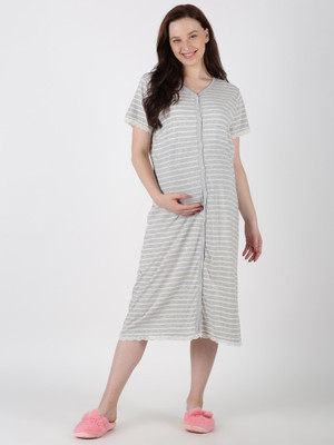 Purple Flaunt Women A-line Grey Midi/Calf Length Dress