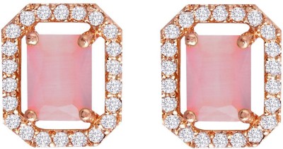 ZENEME American Diamond Fashion Earring Brass Stud Earring