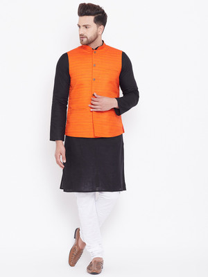 VASTRAMAY Men Kurta Pyjama Ethnic Jacket Set