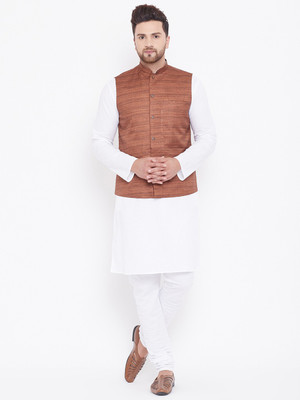 VASTRAMAY Men Kurta Pyjama Ethnic Jacket Set