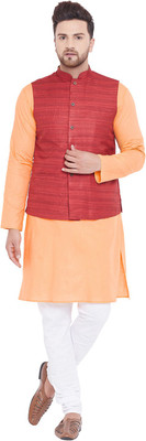 VASTRAMAY Men Kurta Churidar Ethnic Jacket Set