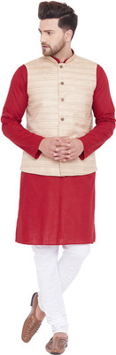 VASTRAMAY Men Kurta Churidar Ethnic Jacket Set
