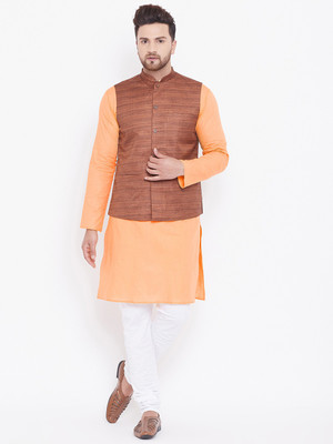 VASTRAMAY Men Kurta Pyjama Ethnic Jacket Set