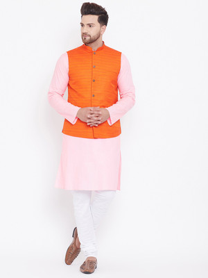 VASTRAMAY Men Kurta Pyjama Ethnic Jacket Set