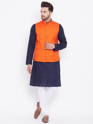 VASTRAMAY Men Kurta Pyjama Ethnic Jacket Set