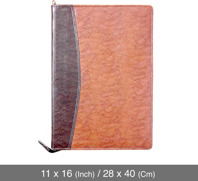 Kavya Creation Leatherette Leatherette Material Professional Files and Folders , Certificate, Documents Holder (20 Leafs )(Set Of 1, Brown)