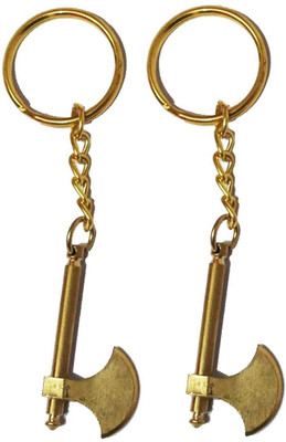 OMAYA Axe Key chain Combo Metal Keyring Key Chain (Golden color) Key Chain