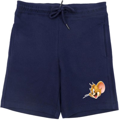 TOM & JERRY Short For Boys Casual Solid Polycotton(Blue, Pack of 1)