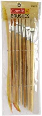 Kokuyo Camlin White Bristle Brushes(Set of 7, Brown)