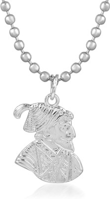 morir Silver Plated Chhatrapati Shivaji Maharaj Ball Chain Pendant Locket Necklace Fashion Jewellery for Men/Women Silver Brass Pendant