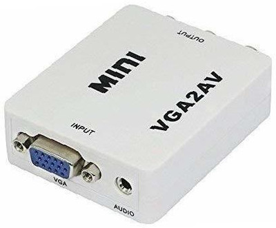 TERABYTE Computer Components Mini Composite VGA to AV Video Converter Metal Adapter Full HD 720/1080p UP Scaler VGA to AV for TV Laptop Projector Computer (WHITE) Media Streaming Device(White) TERABYTE Computer Components Mini Composite VGA to AV Video Converter Metal Adapter Full HD 720/1080p UP Scaler VGA to AV for TV Laptop Projector Computer (WHITE) Media Streaming Device(White)