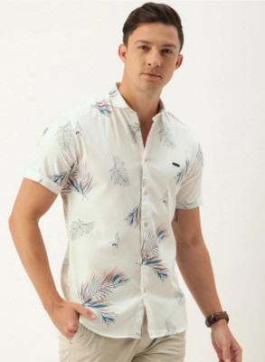 The Indian Garage Co. Men Printed Casual White Shirt