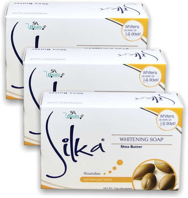 SA Deals SILKA Whitening Soap Shea Butter - 135g (Pack of 3)(3 x 135 g)