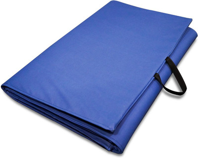 Olivio PU Leather Yoga Mat, Extra Thick Yoga Mat and Exercise Mat with Carrying Strap Blue 10 mm Yoga Mat
